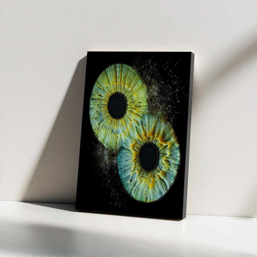 Human Eye Iris Yin Yang Wall Art | Abstract Spiritual Eye Canvas Print | 1.25-Inch Gallery Wrap Premium Decor | Modern Home Office Statement Piece