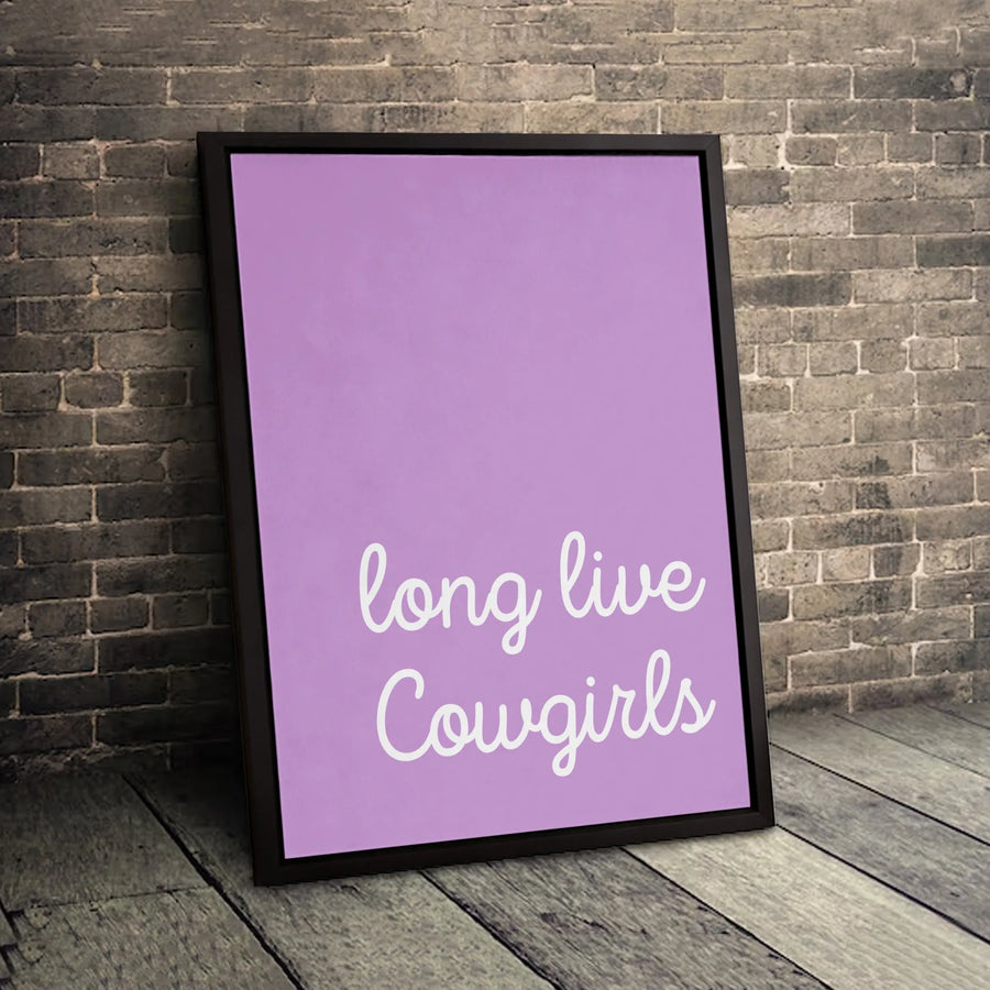 Long Live Cowgirls Canvas Wall Art | Western Aesthetic Minimalist Decor | Premium Gallery-Wrapped Print | Gift for Cowgirl and Western Style Enthusiasts