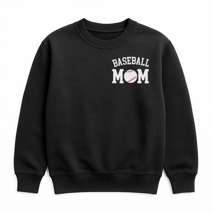 Baseball Mom Sweatshirt | Varsity Letter Sports Graphic | Premium Cotton Blend Crewneck | Game Day Apparel Gift for Her