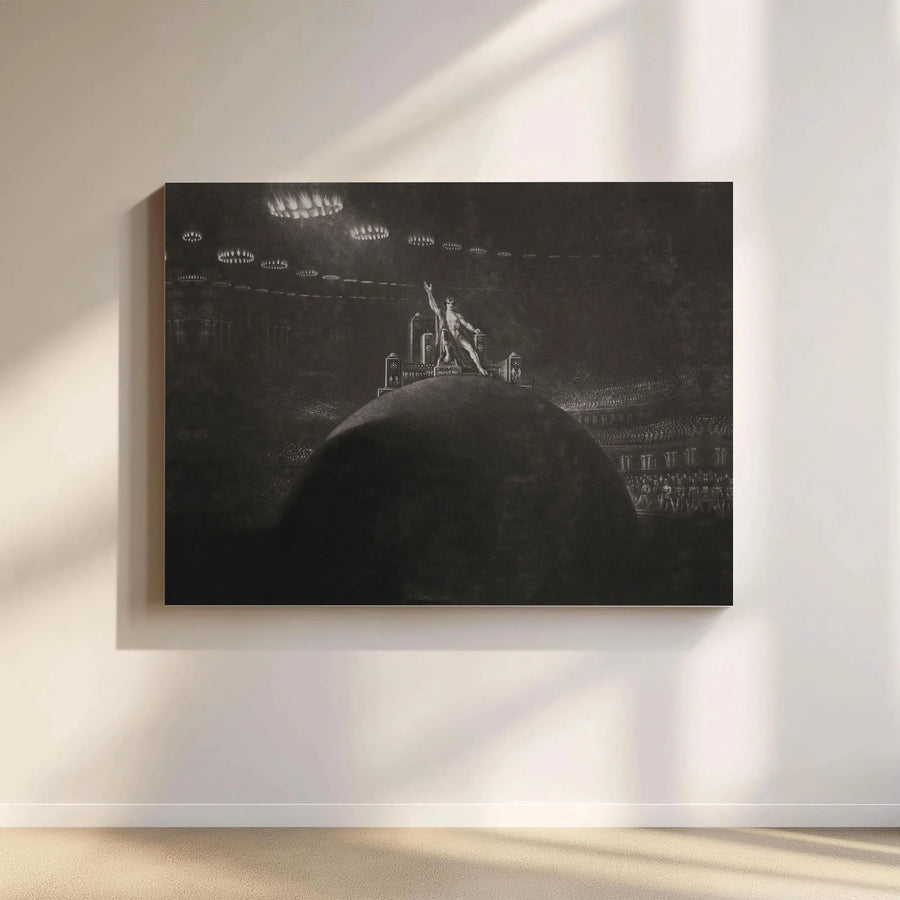 Satan Presiding at the Infernal Council Canvas | John Martin Paradise Lost Art Print | Premium 1.25" Gallery Wrap | Gothic Dark Academia Home Decor