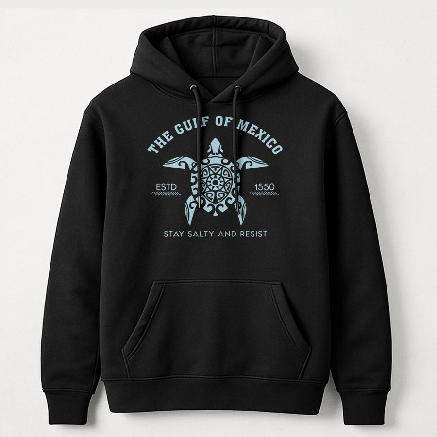 Gulf of Mexico Sea Turtle Hoodie | Tribal Turtle Graphic Art | Premium Cotton Blend | Coastal Nature Lover Gift for Men and Women