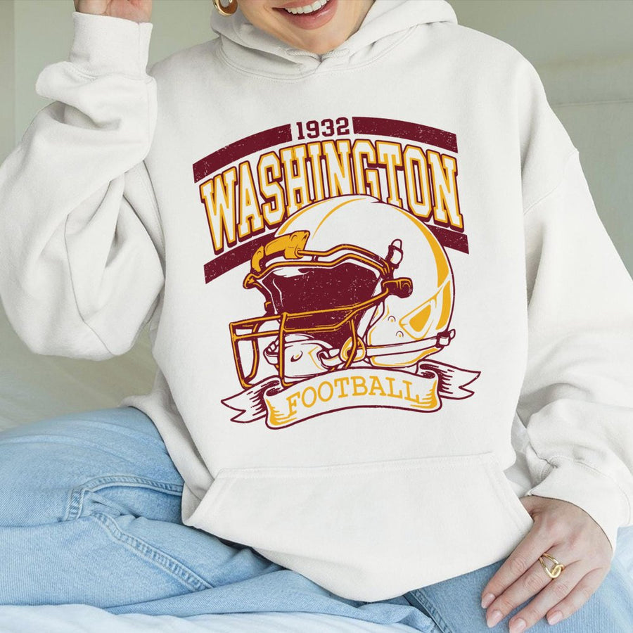 Vintage 90s Style Washington Football Vintage Hoodie Washington Commander Hoodie Washington Fan Gift