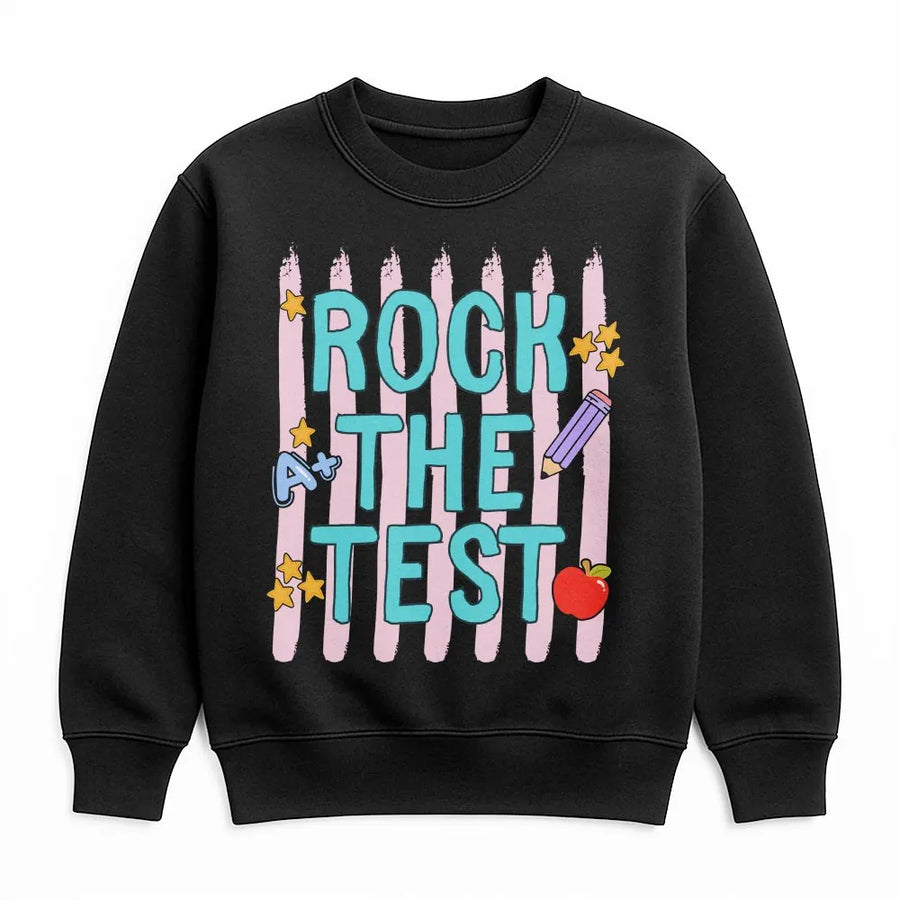 Rock The Test Shirt | Teacher Testing Day Graphic Tee | Soft Cotton Unisex Top | Motivational Gift for Students & Educators