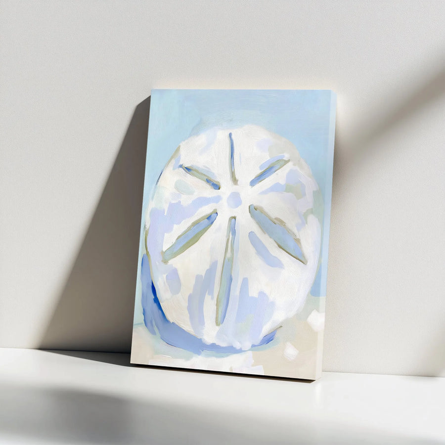 Sand Dollar Canvas Wall Art | Abstract Coastal Painting Print | Premium 1.25" Thick Gallery Wrapped Canvas | Beach House Bathroom Decor Gift