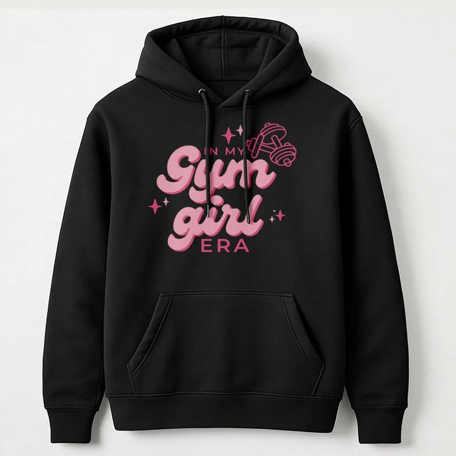 In My Gym Girl Era Hoodie | Cute Workout Aesthetic Graphic Sweatshirt | Premium Cotton Blend Pullover | Fitness Lover Gift For Women