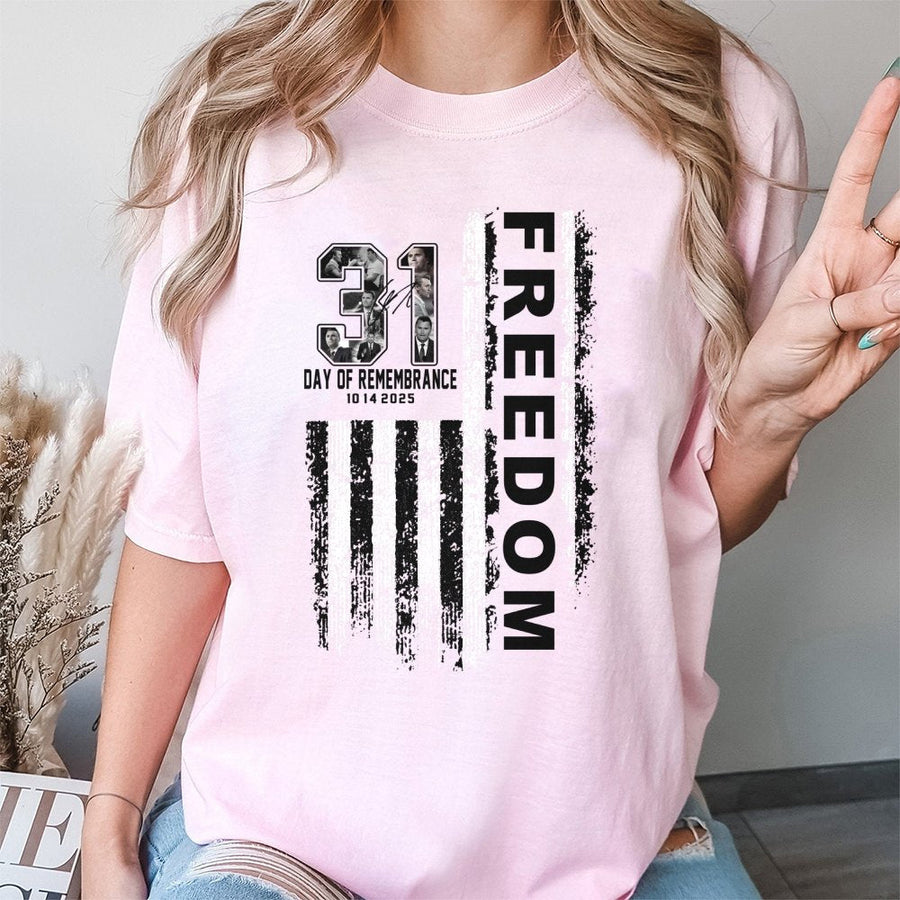 Freedom Day Of Remembrance T-Shirt | Distressed Flag Graphic Design | 100% Premium Cotton | Patriotic Commemorative Gift For Men And Women