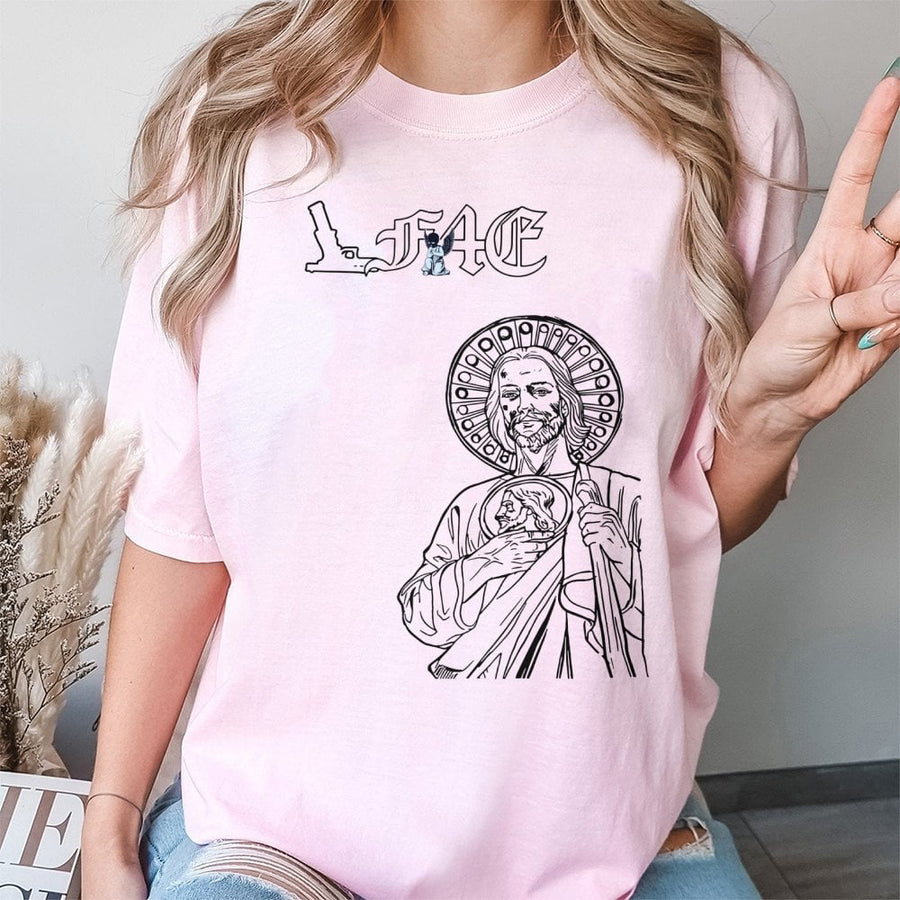 Saint Jude Graphic T-Shirt | Retro Catholic Religious Art Print | 100% Premium Cotton Tee | Unisex Faith-Inspired Gift for Men and Women