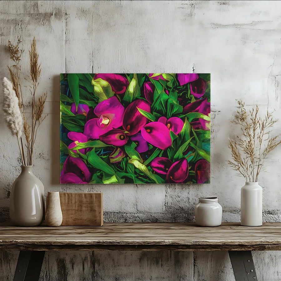 Magenta Calla Lily Canvas Print | Vibrant Floral Wall Art | Premium Gallery-Wrapped 1.25" Profile | Modern Botanical Home Decor Gift