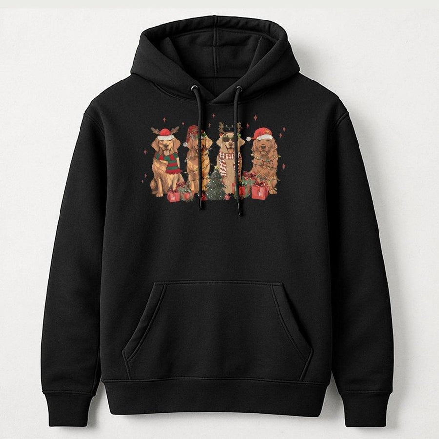 Golden Retriever Christmas Hoodie | Festive Dog Mom Graphic Sweatshirt | Premium Cotton-Blend | Holiday Gift for Dog Lovers