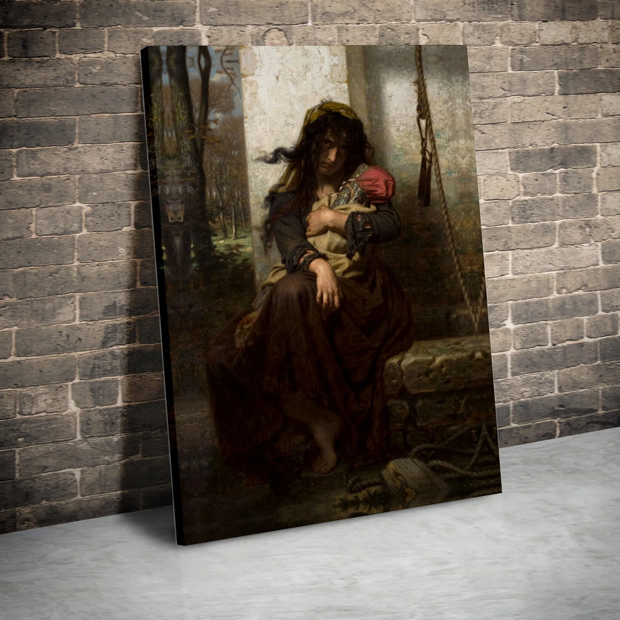Au Puits By William-Adolphe Bouguereau Canvas | Classic Fine Art Wall Decor | 1.25 Inch Premium Gallery Wrap | Academic Realism Collector's Gift