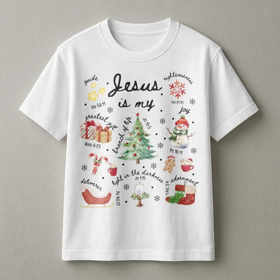 Jesus Is My Greatest Gift T-Shirt | Bible Verse Christmas Tree Graphic | Soft Cotton Religious Apparel | Christian Holiday Gift for Believers