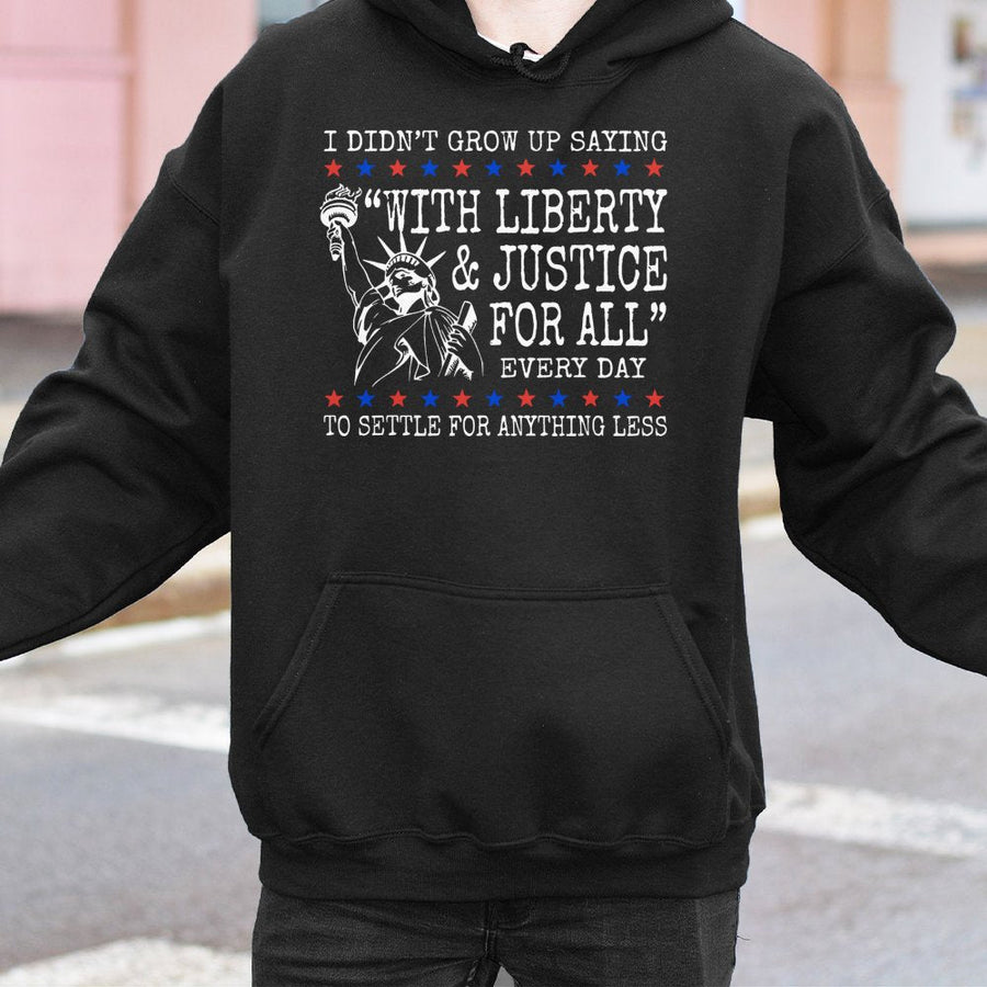 Liberty and Justice For All Hoodie | Patriotic American Graphic Print | Premium Cotton Blend | Equality Gift for Men and Women