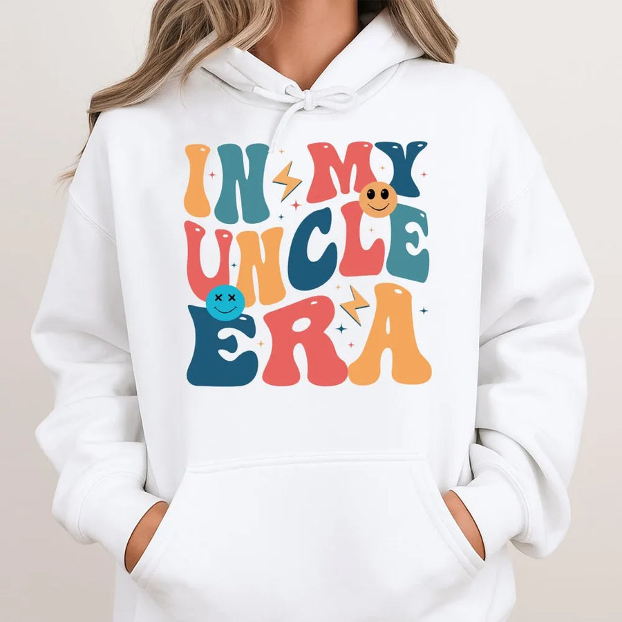 In My Uncle Era Hoodie | Funny Retro Groovy Graphic Tee | Soft Cotton Shirt | Best Uncle Birthday Gift for Men
