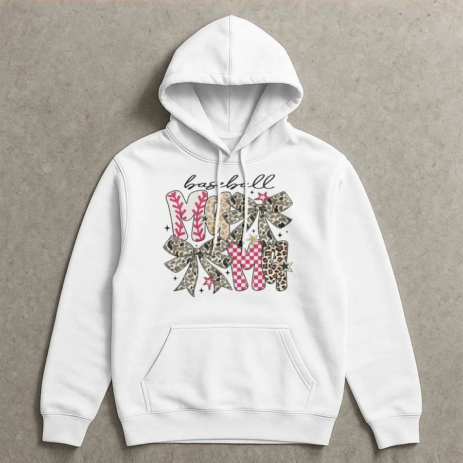 Baseball Mom Shirt | Coquette Bow Camo Leopard Print Graphic Tee | Soft Cotton Apparel | Gift for Sports Mom