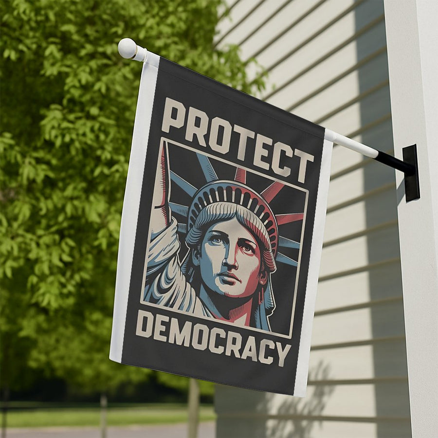 Protect Democracy Flag | Statue of Liberty House Banner | Premium Double-Sided Polyester | Patriotic Home Decor Gift