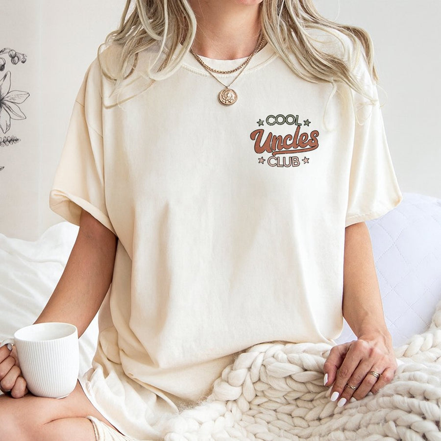 Cool Uncles Club T-Shirt | Retro Typography Graphic Tee | 100% Cotton Premium Soft Fabric | Funny Uncle Birthday Gift Ideas For Him