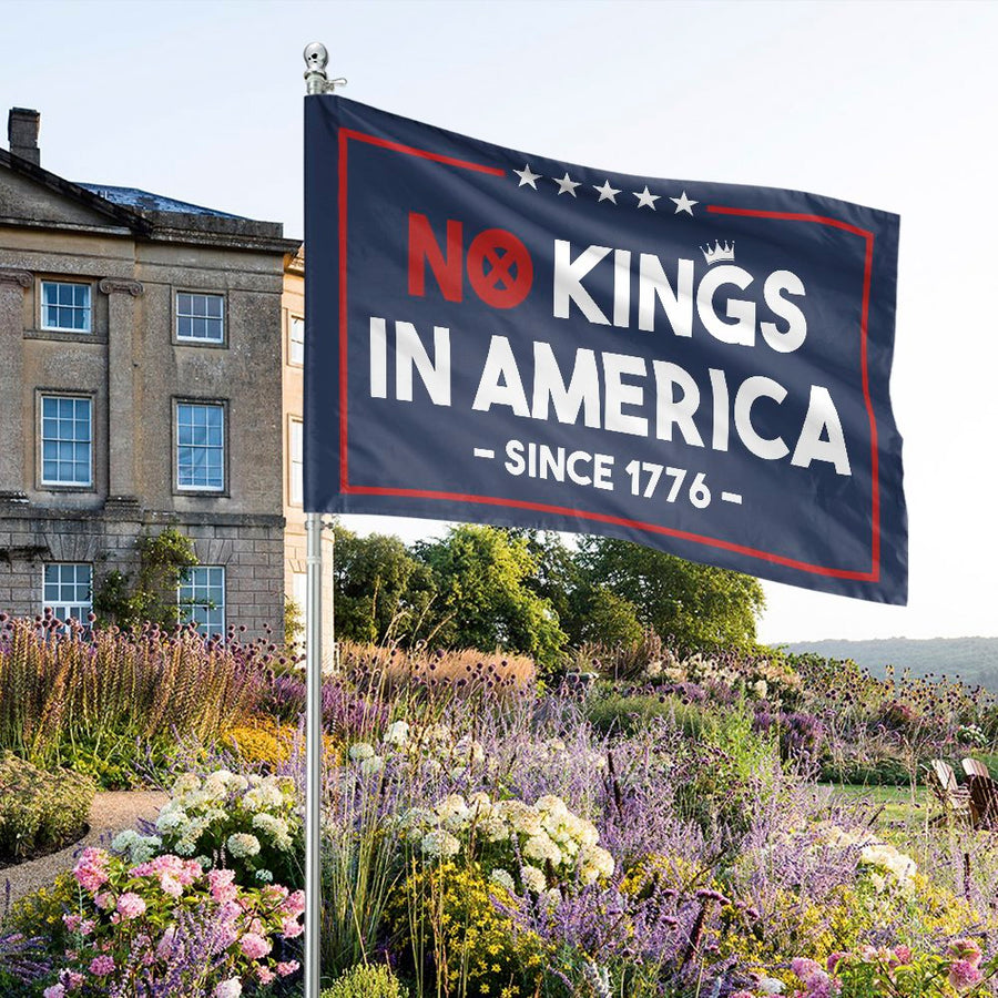 No Kings In America House Flag | 1776 Patriotic Yard Banner | Premium Weather-Resistant Polyester | Durable Outdoor Decor Gift