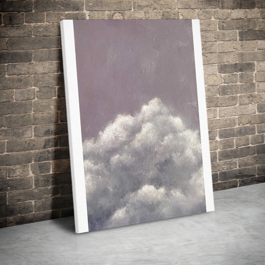 Calming Cloudscape Vertical Canvas | Abstract Oil Painting Style Wall Art | Premium Thick Gallery Wrap | Morning Meditation Room Decor Gift