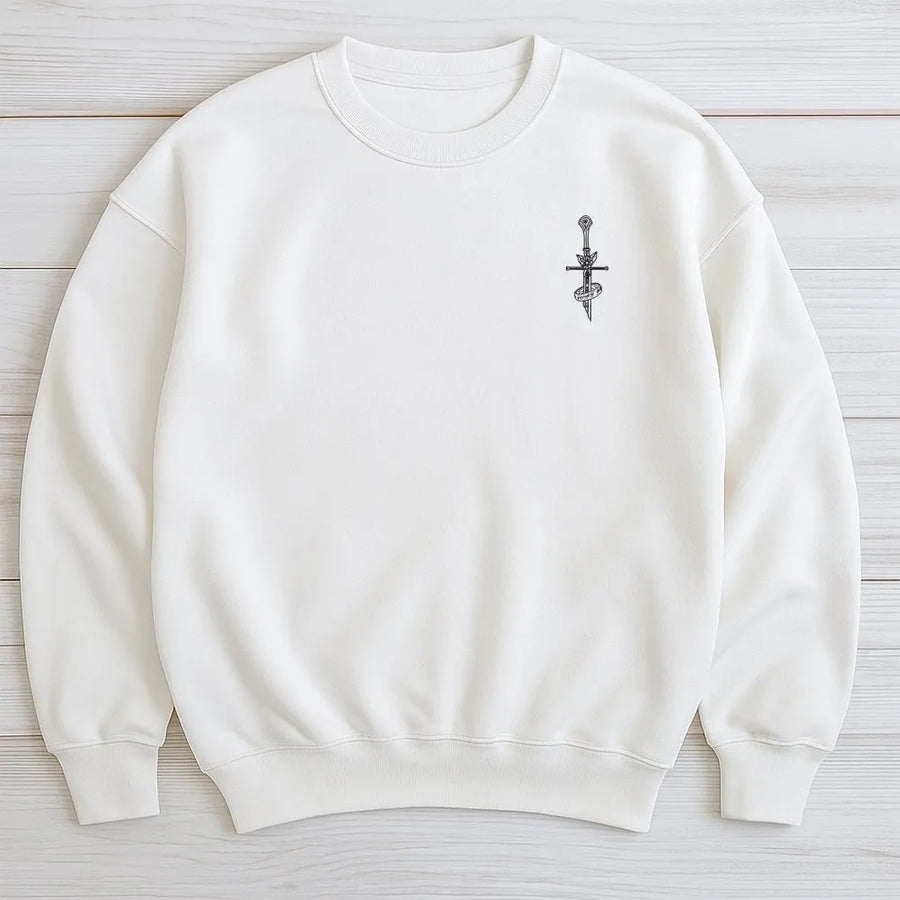 Medieval Sword Sweatshirt | Minimalist Chest Graphic | Premium Soft Cotton | Gift for D&D Players and Fantasy Fans