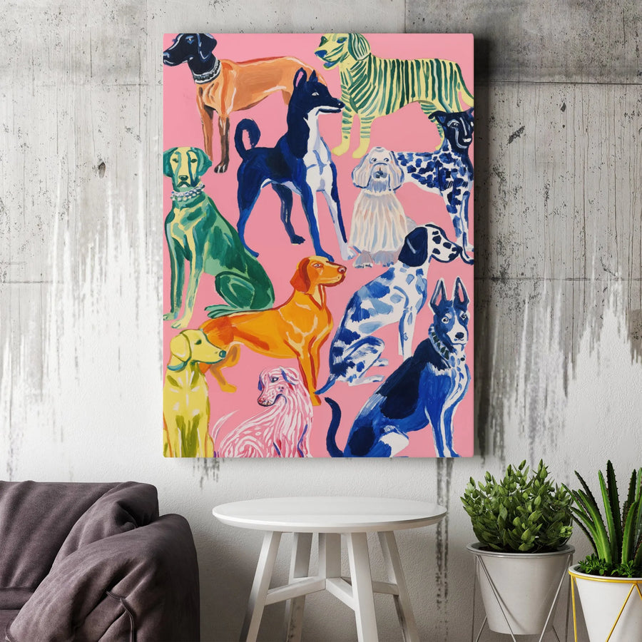 Colorful Dog Art Canvas | Modern Pop Art Canine Portrait | Premium Gallery-Wrapped Print | Unique Gift for Dog Lovers and Pet Owners
