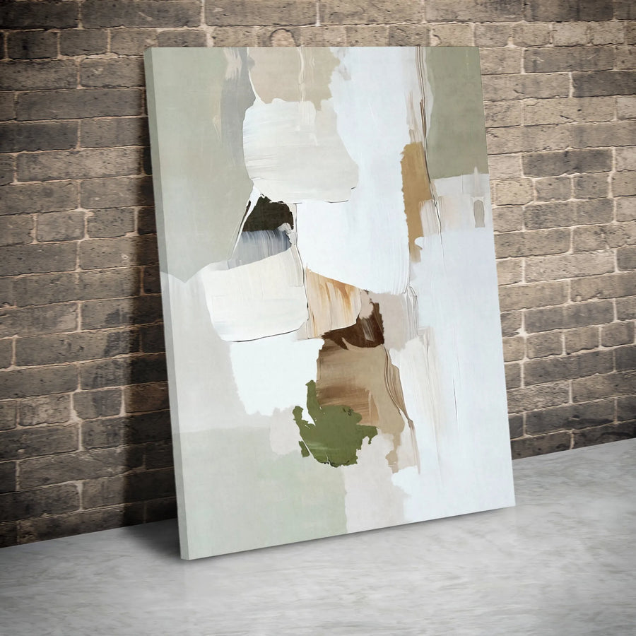 Abstract Canvas Wall Art | Textured Earth Tone Painting | Premium Frameless Canvas Print | Modern Living Room Wall Decor