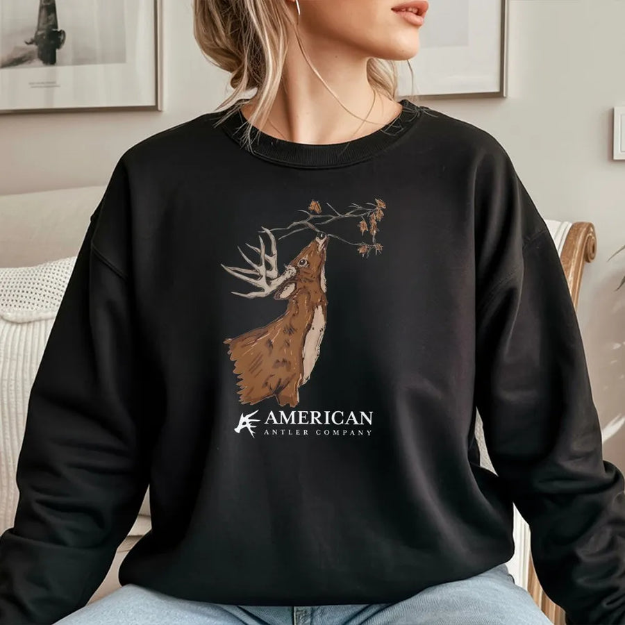 Buck Scrape Graphic Sweatshirt | Whitetail Deer Hunting Shirt for Men | Premium Comfort Colors Cotton | Unique Hunter Gift