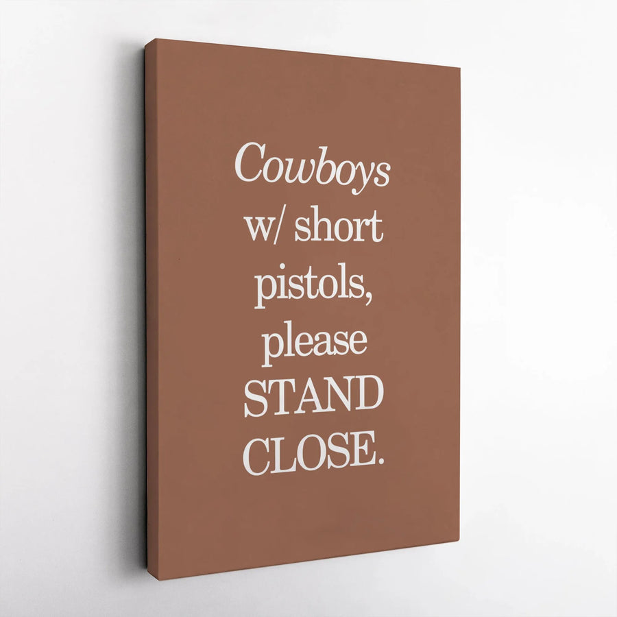 Cowboy Wall Art | Western Typography Poster | Premium Stretched Canvas Print | Funny Bathroom Decor for Men