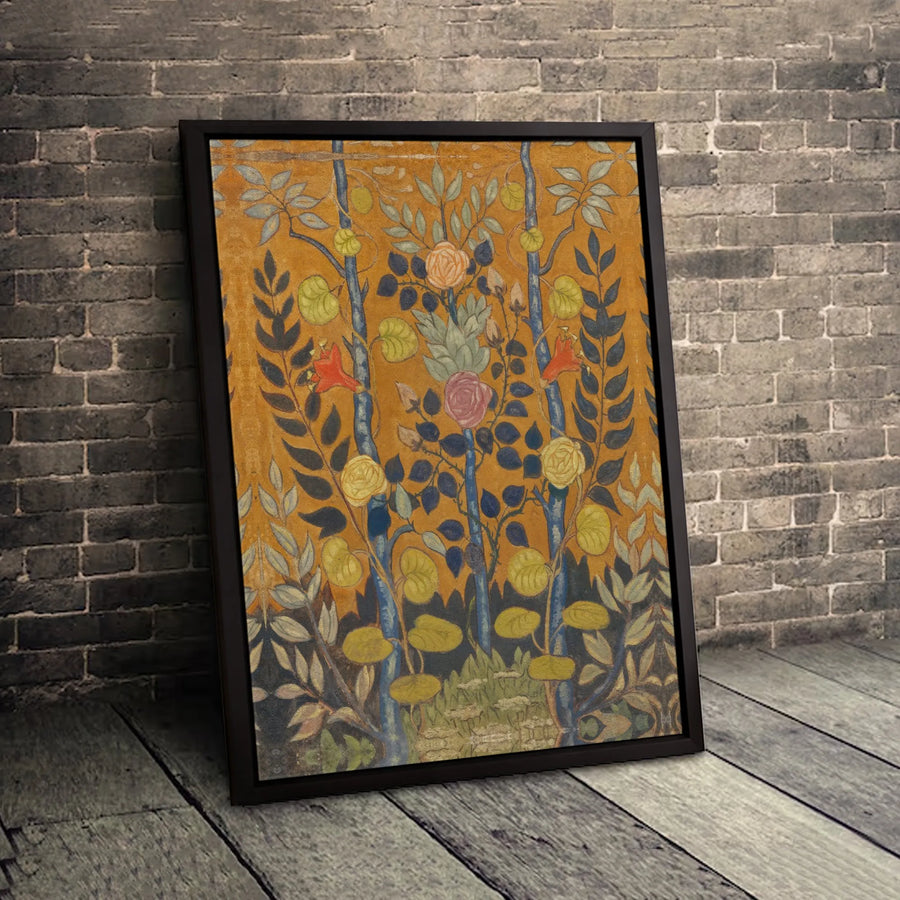 William Morris Rose Canvas Print | Vintage Floral Botanical Wall Art | Premium Gallery-Wrapped 1.25" Profile | Home Office Decor Gift