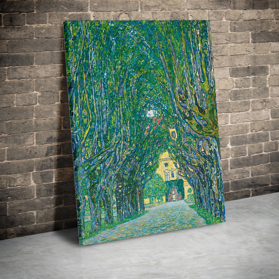 Klimt Avenue in Schloss Kammer Park Canvas | Impressionist Tree Lined Path Wall Art | Premium Thick Gallery Wrap | Collector's Fine Art Reproduction for Living Room Decor