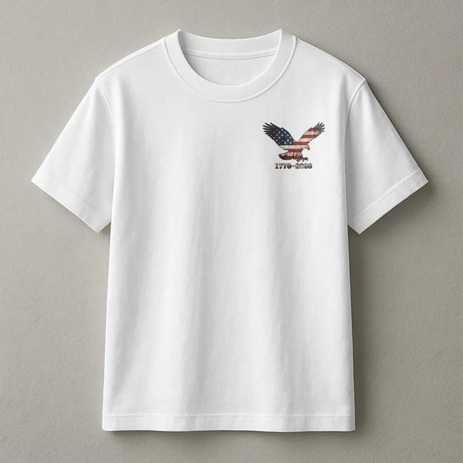 Patriotic Eagle T-Shirt | Vintage American Flag 1776 Design | Premium Cotton Blend | USA Pride Crewneck Gift for Patriot