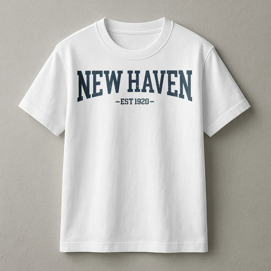 Vintage New Haven Connecticut T-Shirt | Collegiate EST 1920 Design | Soft Cotton Blend | Unisex Hometown Pride Gift