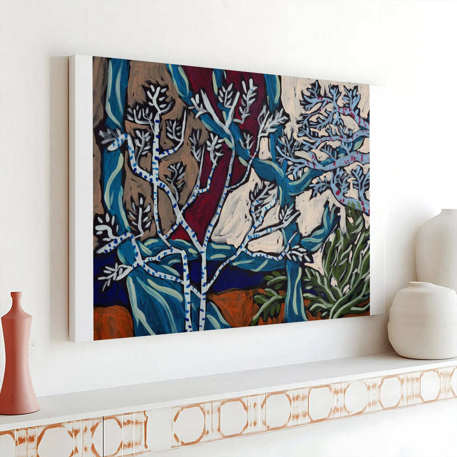 Birch Tree Canvas Wall Art | Abstract Forest Painting Print | Premium Gallery-Wrapped Canvas | Modern Living Room Decor Gift