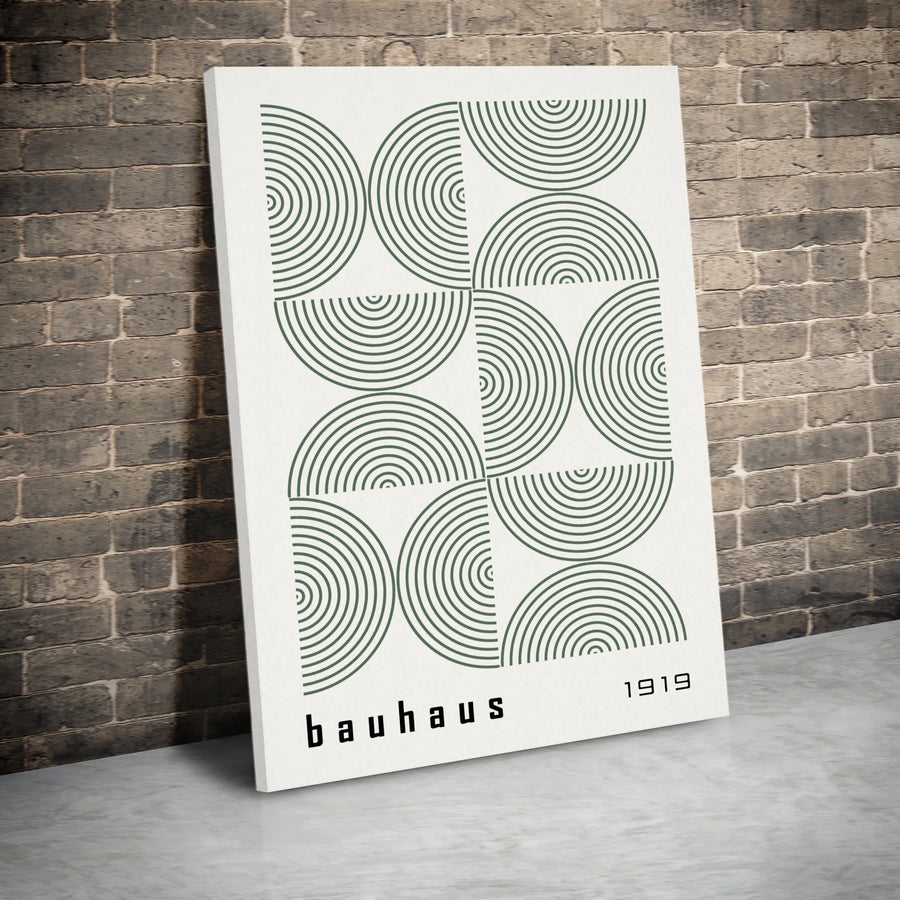 Bauhaus Geometric Wall Art | Minimalist Semi-Circle Abstract Print | Premium Gallery Canvas | Modern Home Decor Gift