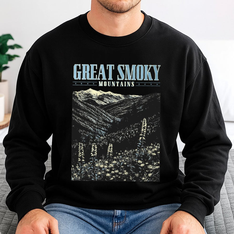 Great Smoky Mountains Sweatshirt | Vintage National Park Graphic | Premium Cotton Blend Crewneck | Gift For Nature Lovers And Hikers