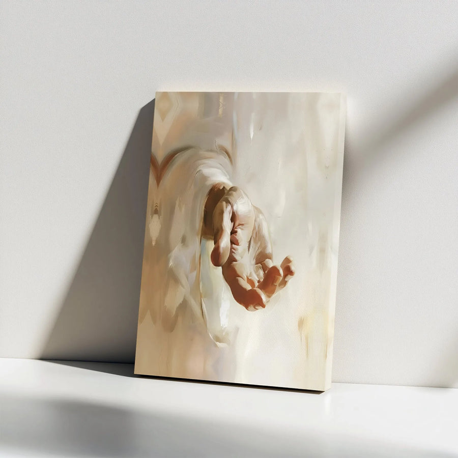 Jesus Hand Canvas Print | Reaching Hand of God Artwork | Premium Gallery Wrap Canvas | Christian Home Decor Gift