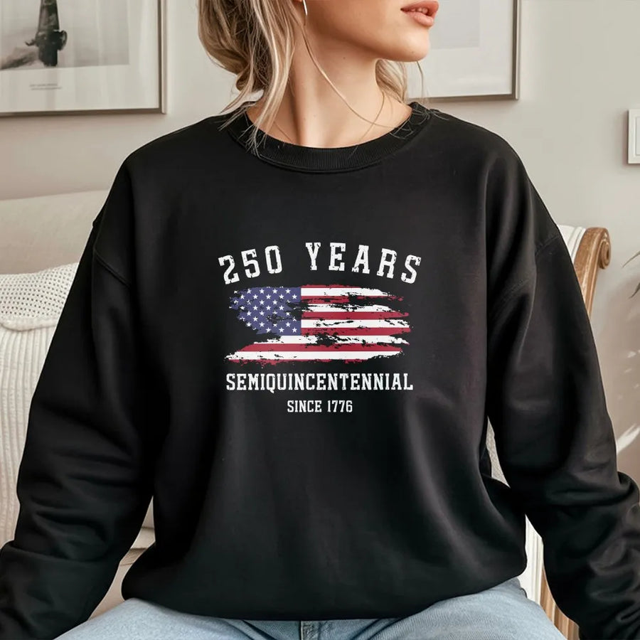USA 250th Anniversary Sweatshirt | Vintage 1776 Semiquincentennial Design | Soft Cotton Blend | Patriotic Gift for Men and Women