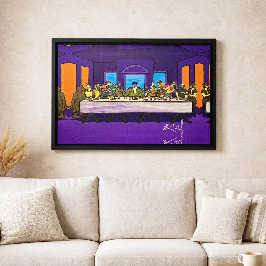 The Last Supper Parody Canvas Print | Unique Pop Art Wall Decor | Premium 1.25-Inch Gallery Wrap | Funny Office or Living Room Gift