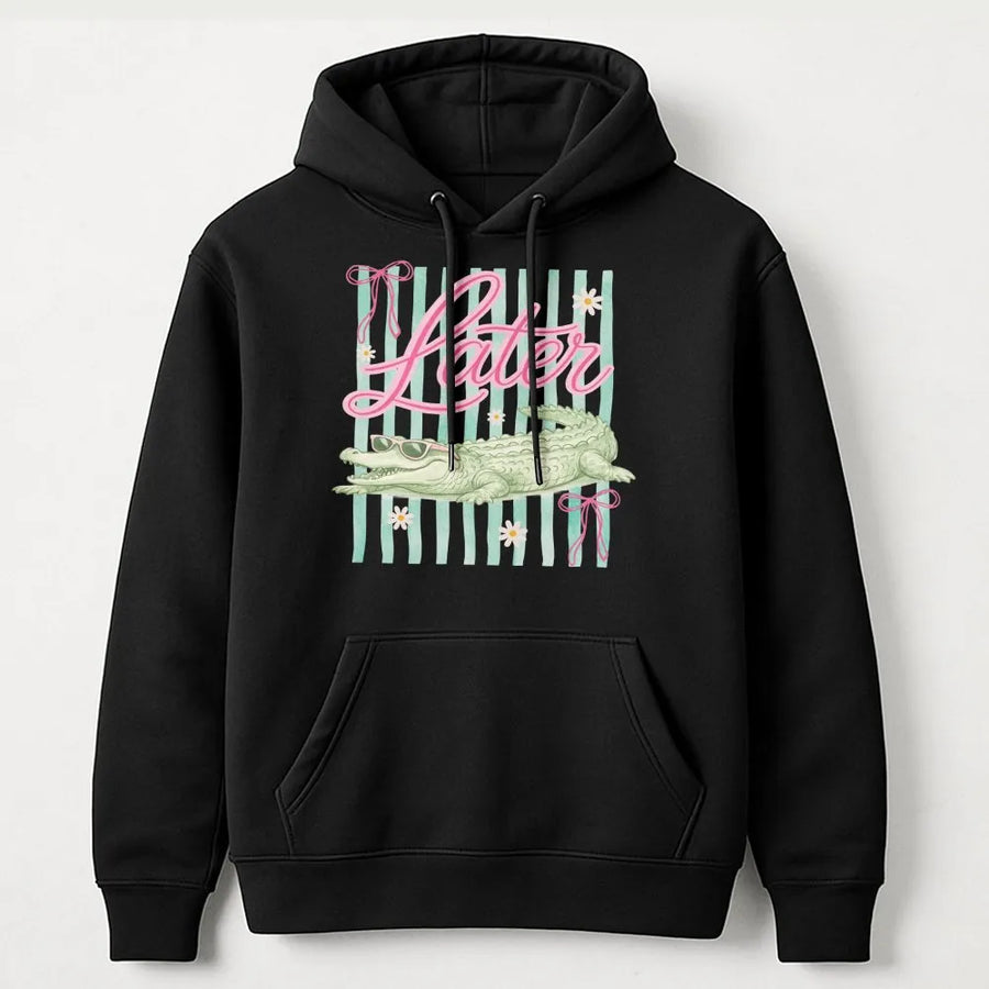 See You Later Alligator Hoodie | Cute Gator Summer Graphic | Premium Cotton Blend Sweatshirt | Last Day of School Teacher Gift