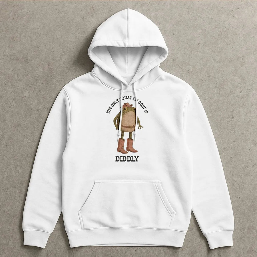 Cowboy Frog Hoodie | Funny Sarcastic Gym Humor Quote | Soft Unisex Pullover | Western Meme Gift for Lazy Workout Fans