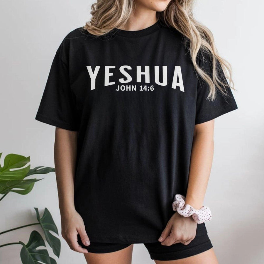 Yeshua T-Shirt | John 14:6 Bible Verse Graphic | Premium Cotton Apparel | Christian Faith Gift for Men and Women