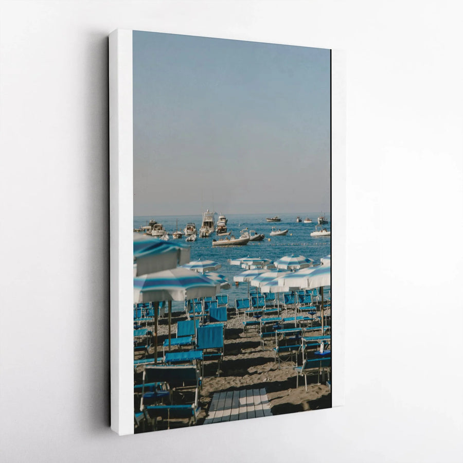 Coastal Beach Canvas Wall Art | Vintage Italian Coast Photography | Premium Gallery-Wrapped Canvas | Home Decor Gift for Traveler