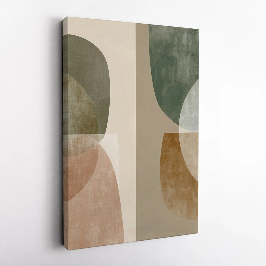 Abstract Geometric Wall Art | Modern Earth Tone Shapes | Premium Fade-Resistant Canvas | Minimalist Home Decor Gift