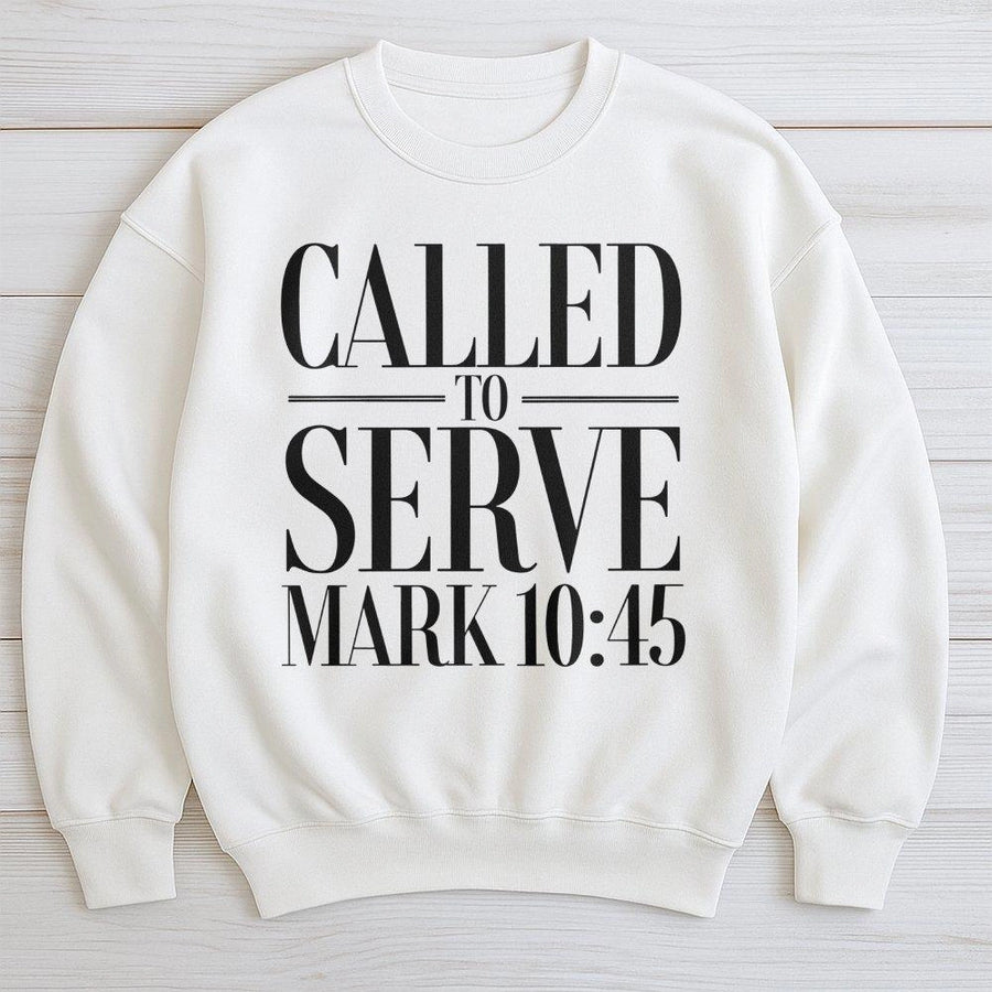 Called To Serve Sweatshirt | Mark 10:45 Bible Verse Design | Premium Cotton Blend | Christian Religious Apparel Gift for Believers