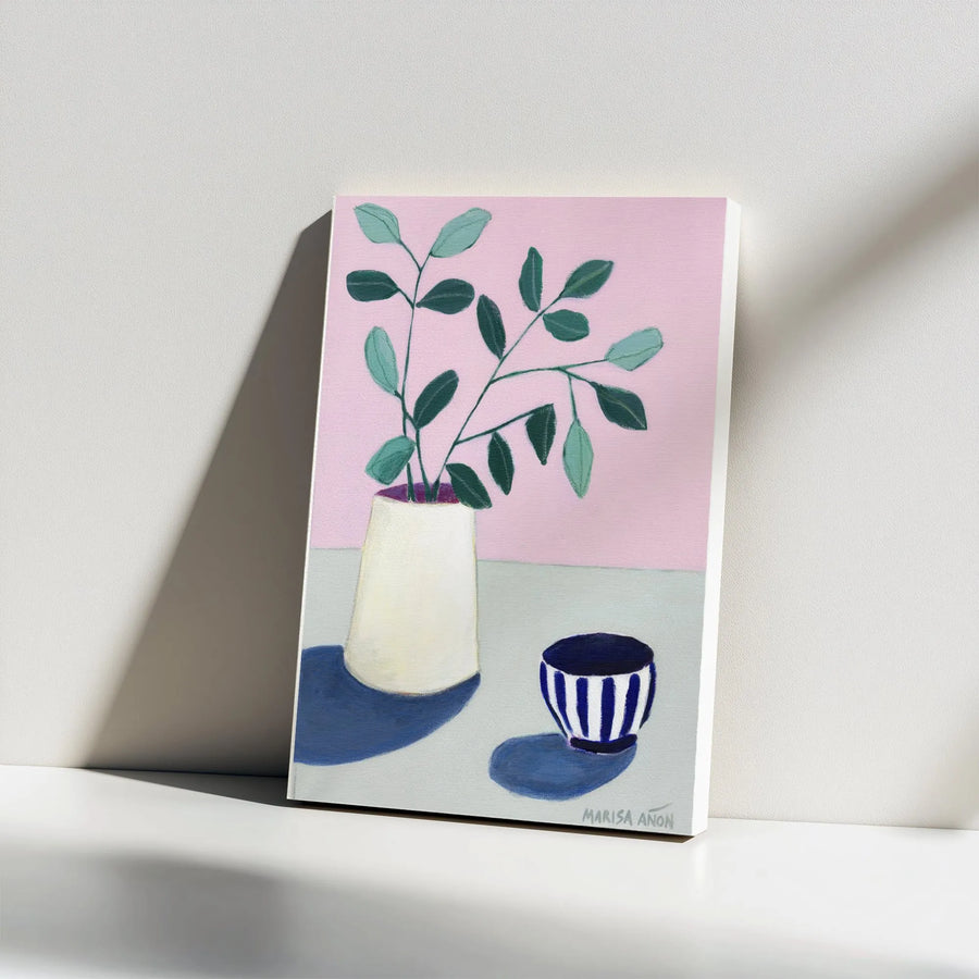 Botanical Still Life Canvas | Modern Minimalist Plant Painting | Gallery Quality Canvas Print | Modern Home Decor Gift