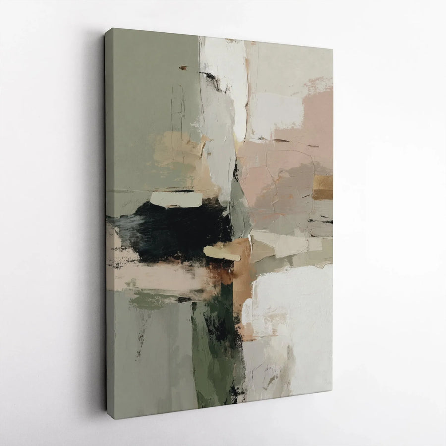 Abstract Canvas Wall Art | Textured Earth Tone Painting Print | Premium Gallery Wrapped Canvas | Modern Living Room Decor Gift