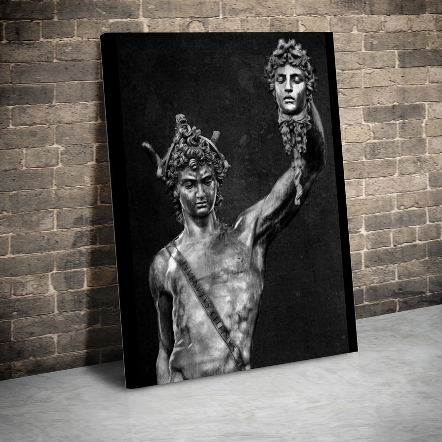 Perseus with the Head of Medusa Canvas Print | Classic Renaissance Sculpture Wall Art | Premium Gallery Wrapped Decor | Greek Mythology Art Gift