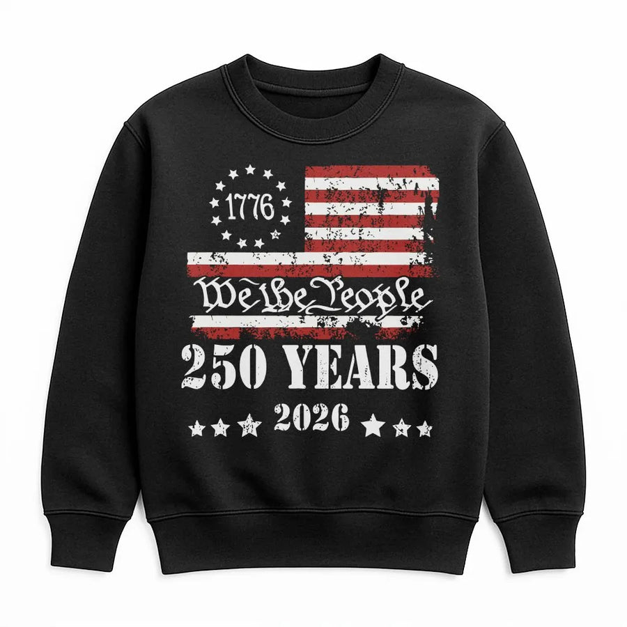 America 250th Anniversary Sweatshirt | We The People Vintage Flag Graphic | 1776-2026 Commemorative Tee | Patriotic Gift for Men & Women