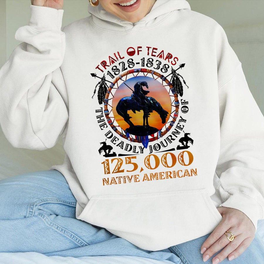 Trail Of Tears Hoodie | Historical Native American Remembrance | Cotton-Polyester Blend | Indigenous History Gift For History Buffs