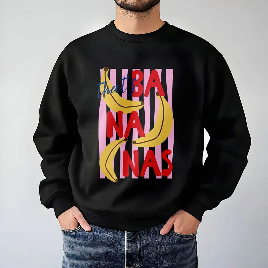 That's Bananas Sweatshirt | Retro Fruit Pun Graphic | Premium Cotton-Blend Pullover | Trendy Summer Gift for Food Lovers