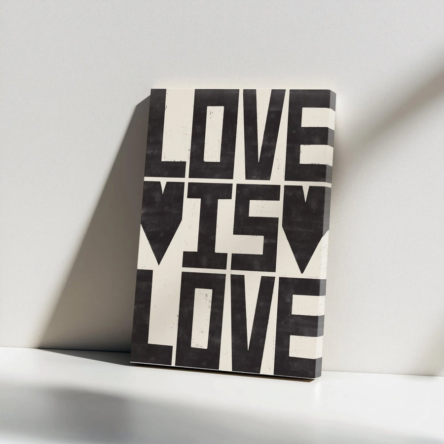 Love is Love Canvas Wall Art | Minimalist Bold Typography Print | Premium Gallery-Quality Canvas | LGBTQ Pride Home Decor Gift